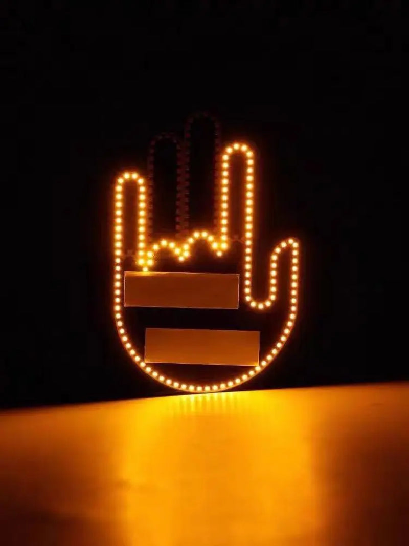 Tcfunny Car Finger Light with Remote, Road Rage Signs Middle Finger Gesture Light，Auto Amber Middle Finger Warning Brake Light ﻿