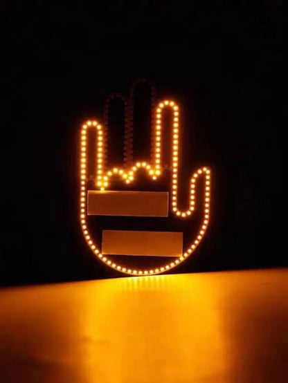 Tcfunny Car Finger Light with Remote, Road Rage Signs Middle Finger Gesture Light，Auto Amber Middle Finger Warning Brake Light ﻿
